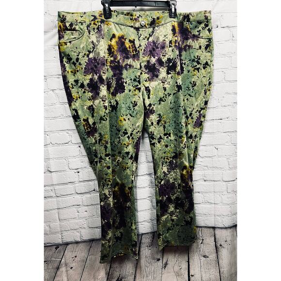 LOGO by Lory Goldstein Womens Tie Dye Jeggings Size 3XP Polyester Blend - Picture 5 of 7